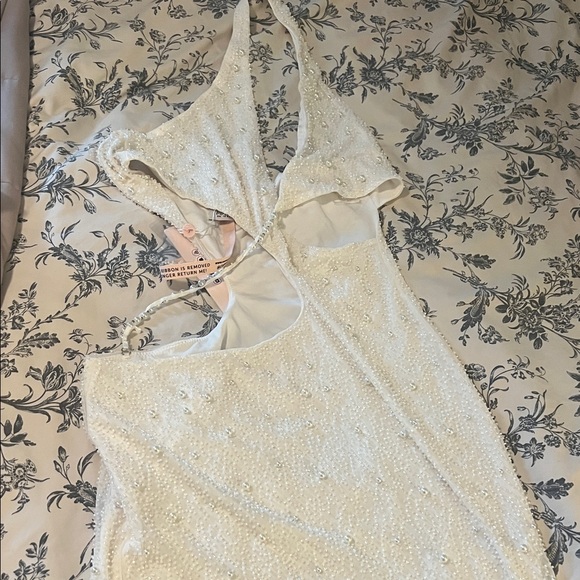 Oh Polly White Embellished Cutout Mini Dress - Picture 6 of 6